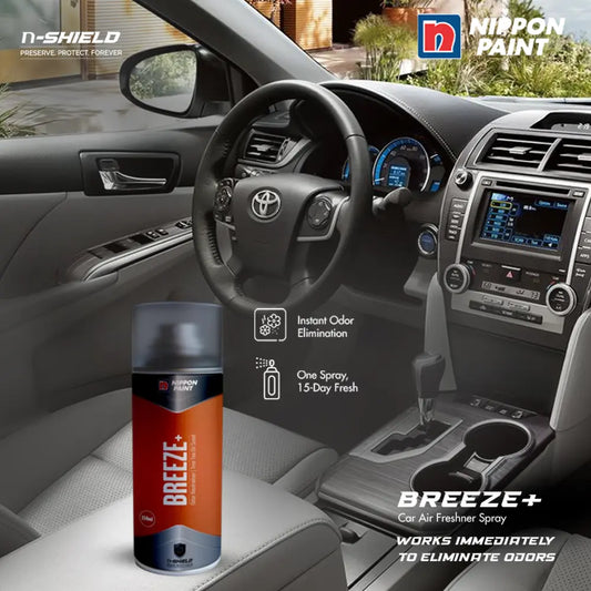 Nippon Paint n-Shield Breeze+ Car Air Freshener Spray 150ml | One Spray Odour Control, Long Lasting Freshness | No. 1 Paint In Asia Pacific