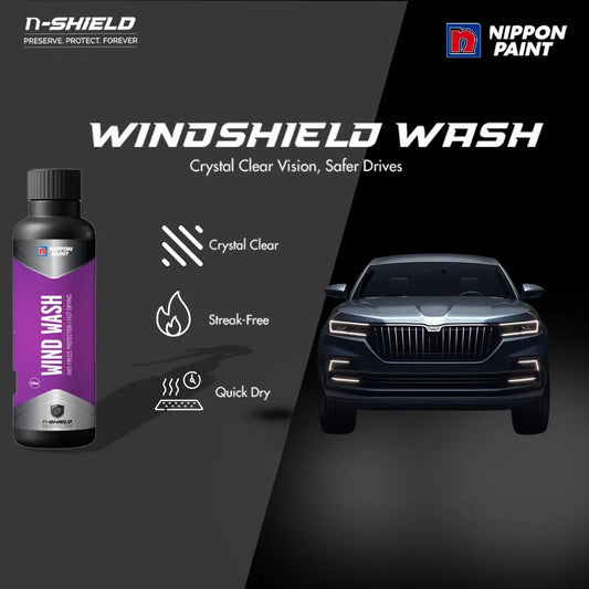 Nippon Paint n-Shield Car Windshield Wash 250ml | Dilutable, Removes Dirt, Bird Droppings, Stains, Clear View | No. 1 Paint In Asia Pacific