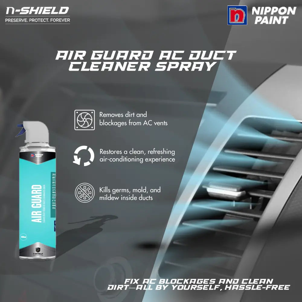 Nippon Paint n-Shield Air Guard AC Duct Cleaner Spray 400ml | Removes Dust, Odour & Bacteria, Improves Air Quality | No.1 Paint In Asia Pacific