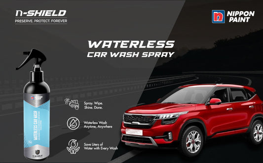 Nippon Paint Waterless Car Wash Spray 250ml | Quick Clean | High Gloss Shine | Eco Friendly Car Cleaner Spray | n-Shield Waterless Wash for Bike & Car | No.1 Paint in Asia Pacific.