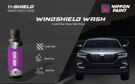 Nippon Paint n-Shield Car Windshield Wash 250ml | Dilutable, Removes Dirt, Bird Droppings, Stains, Clear View | No. 1 Paint In Asia Pacific