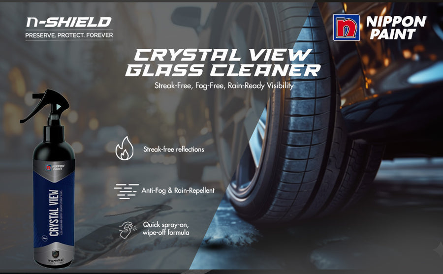 Nippon Paint n-Shield Car Glass Cleaner Spray 250ml | Repels Dust/Rain, Removes Stubborn Residue, Hydrophobic | No. 1 Paint In Asia Pacific