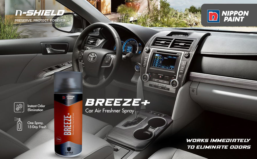 Nippon Paint n-Shield Breeze+ Car Air Freshener Spray 150ml | One Spray Odour Control, Long Lasting Freshness | No. 1 Paint In Asia Pacific