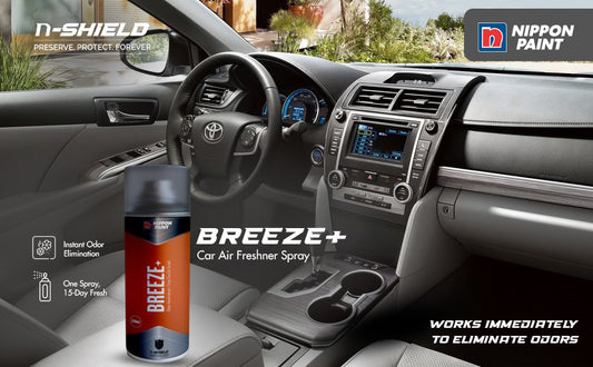 Nippon Paint n-Shield Breeze+ Car Air Freshener Spray 150ml | One Spray Odour Control, Long Lasting Freshness | No. 1 Paint In Asia Pacific