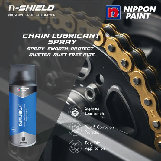 Nippon Paint n-Shield Chain Lubricant Spray 150ml | Reduces Friction, Ensures Smooth & Quiet Operation, Protects Bike & Motorcycle Chains