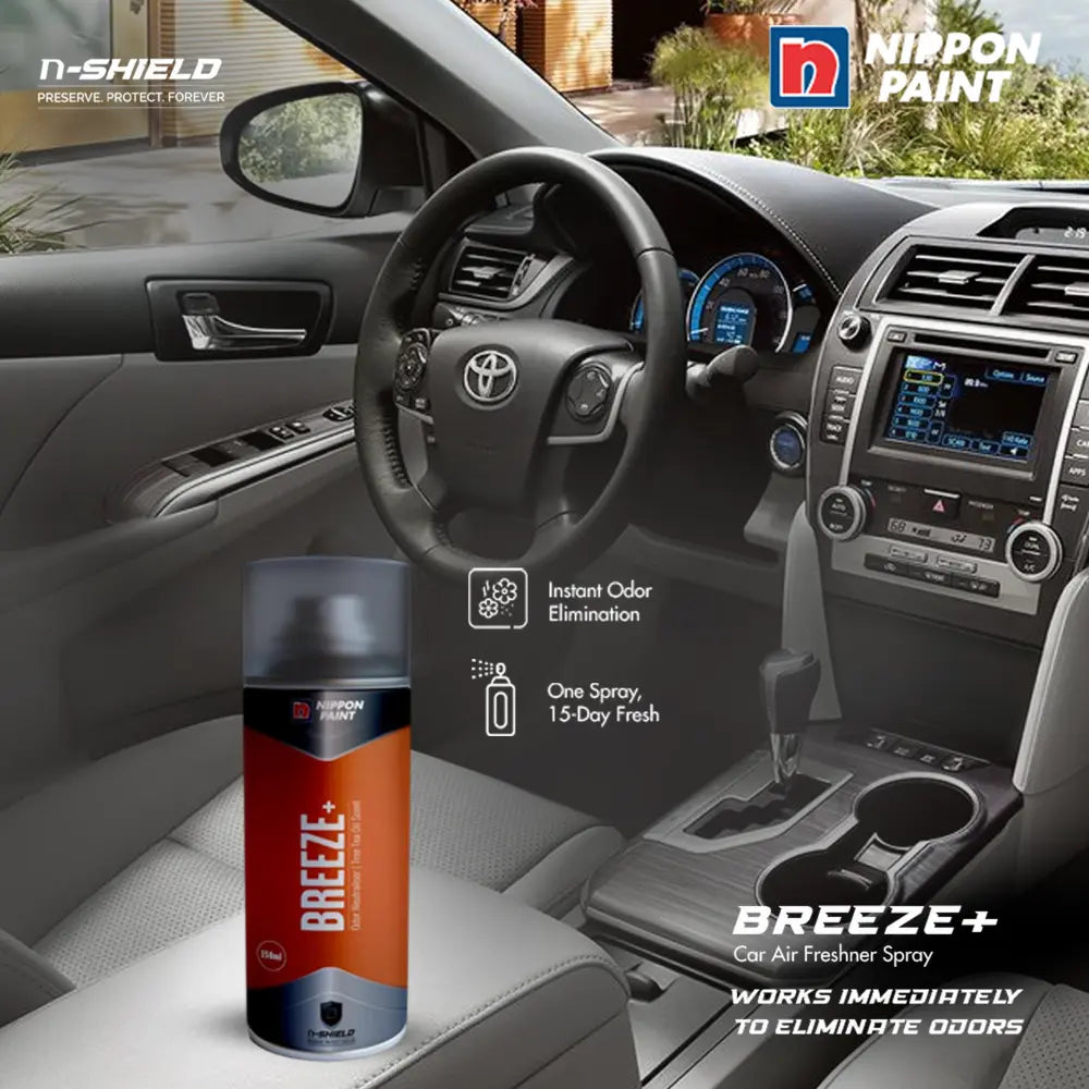 Nippon Paint n-Shield Breeze+ Car Air Freshener Spray 150ml | One Spray Odour Control, Long Lasting Freshness | No. 1 Paint In Asia Pacific