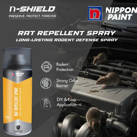 Nippon Paint n-Shield Rat Repellent Coating Spray 500ml | Protects Car Engine Wires from Rodents, Long Lasting Protection