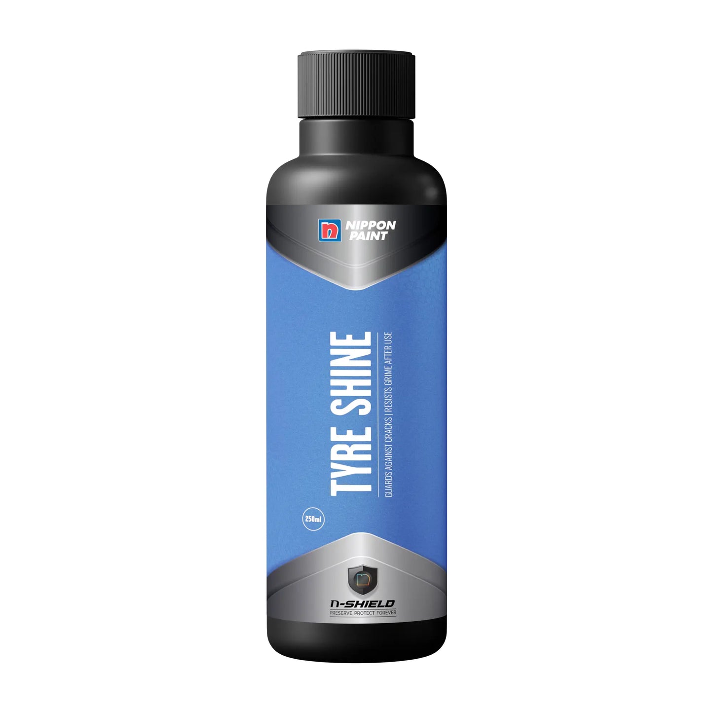 Nippon Paint n-Shield Tyre Shine Spray 250ml | Long Lasting Gloss, Restores Black Finish, Protects from Dust & Fading