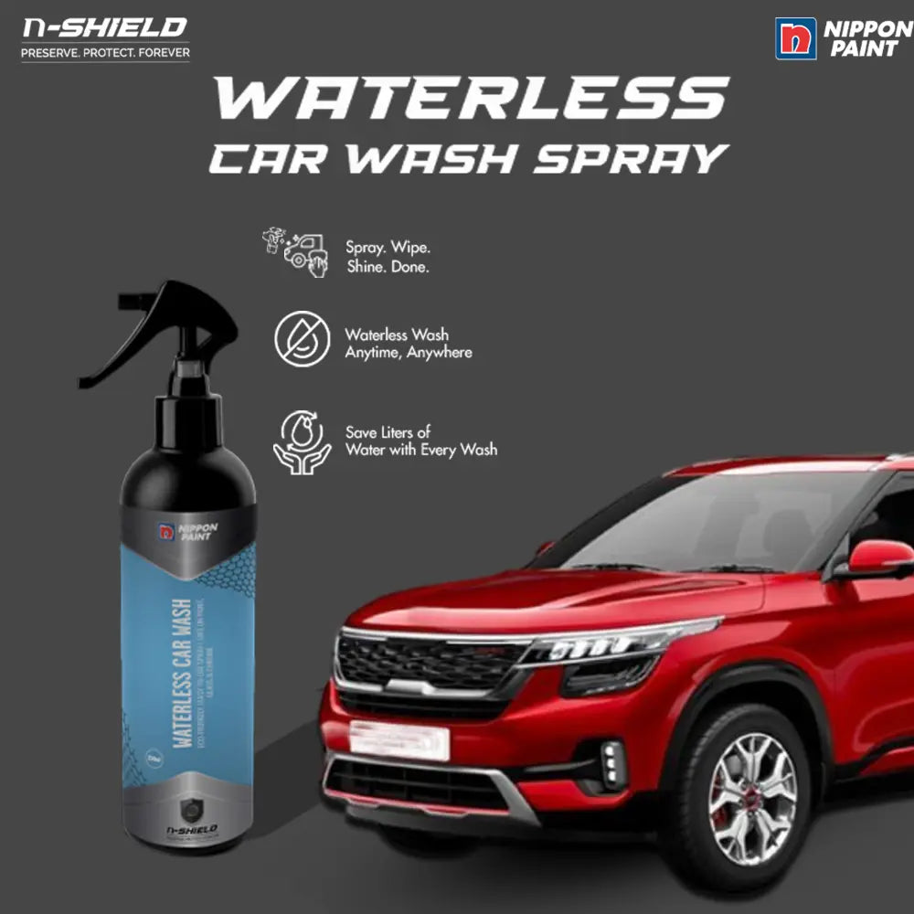 Nippon Paint n-Shield Waterless Car Wash Spray 250ml | Quick Clean | High Gloss Shine | Eco Friendly Car Cleaner Spray | n-Shield Waterless Wash for Bike & Car | No.1 Paint in Asia Pacific.