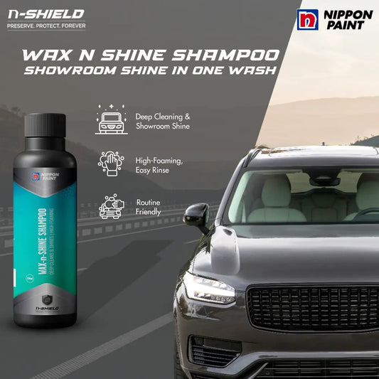 Nippon Paint n-Shield Car Wax Shampoo 250ml | Deep Cleaning, Glossy Finish, Wax Protection | No. 1 Paint In Asia Pacific